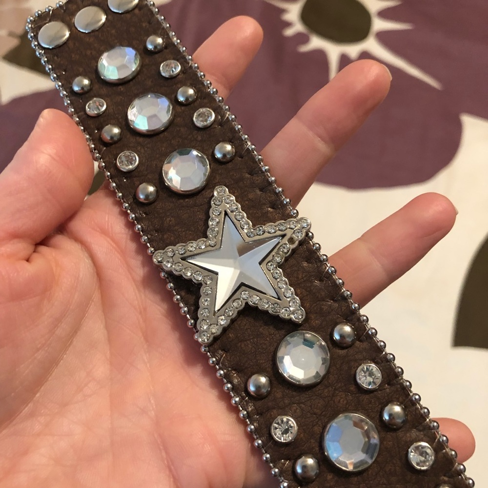 Western Bling Star Leather Bracelet